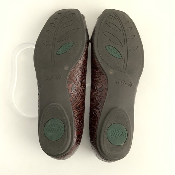 Nurture by Lamaze Flats Women Size 6M Brown Swan Leather Embossed Brazil - Picture 9 of 11